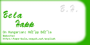 bela happ business card